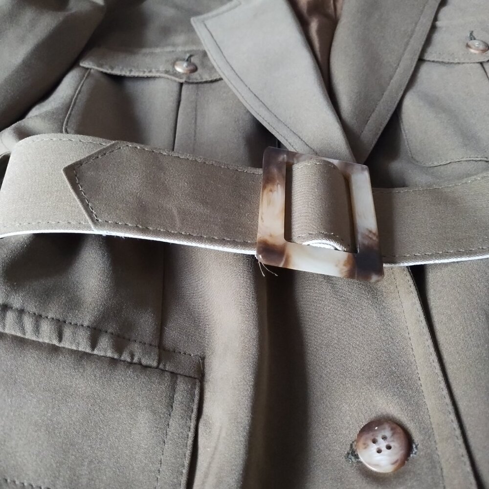 Louben Women's Olive Green Utilitarian Coat | Size US 10 - Picture 4 of 13